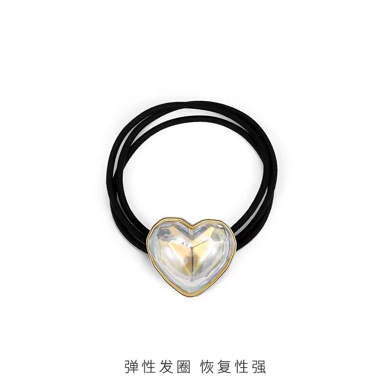 合金发饰 ins感人鱼姬流光珍珠高马尾头绳2023年新款皮套女扎头发