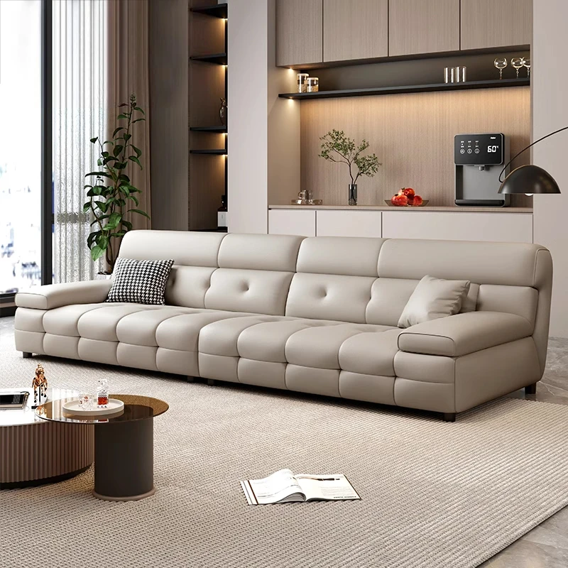 高靠背劳伦斯真皮沙发小户型客厅家用现代简约公寓直排牛皮艺沙发