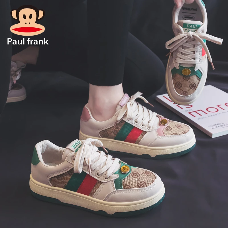 大嘴猴复古老花脏脏鞋女士2025新爆款夏季网面透气运动休闲板鞋子