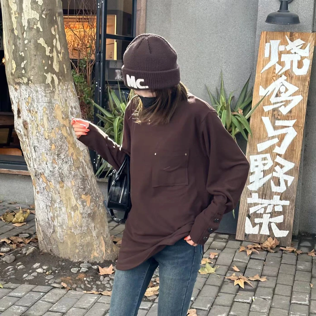 高品质洋气宽松德绒针织打底衫D111