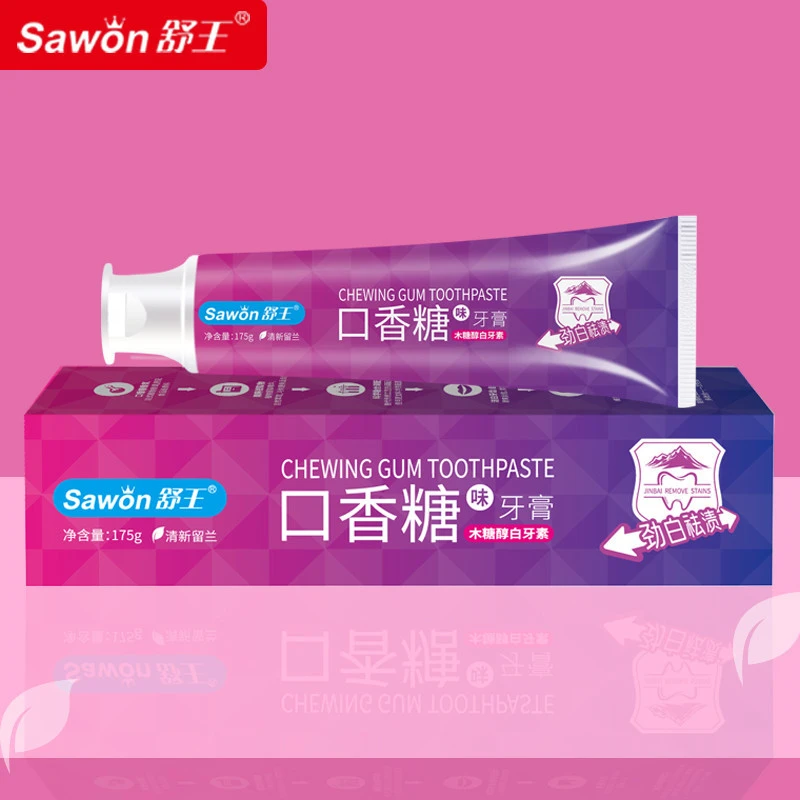 舒王口香糖木糖醇白牙素牙膏（清新留兰香型）175g