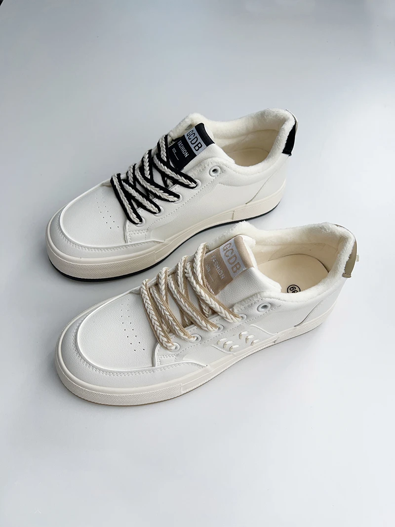 麦穗小白鞋板鞋子女秋冬季加绒新款2024爆款百搭ins小众设计运动