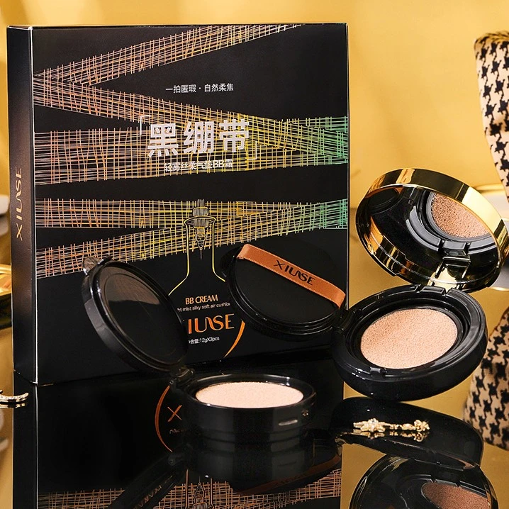 [送2个替换装]黑绷带轻雾丝柔气垫BB霜遮瑕防水持久不卡粉不脱妆