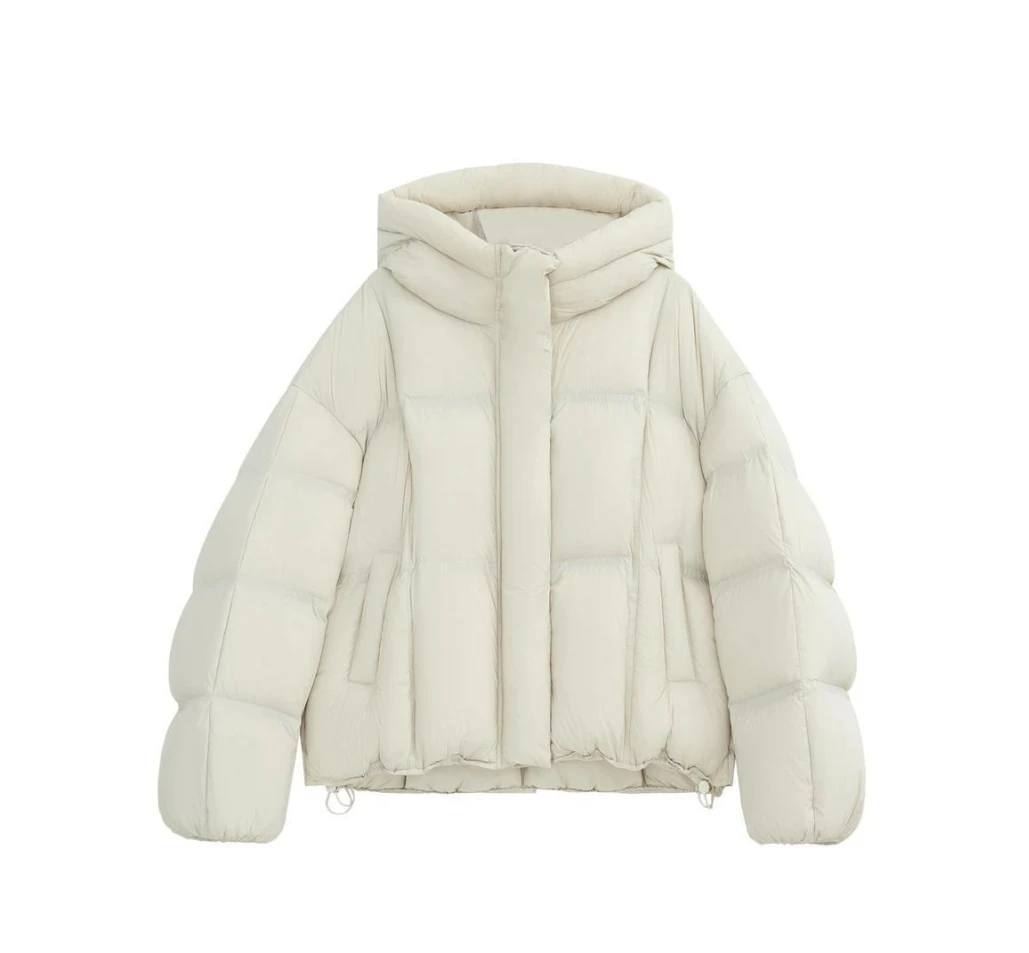 【云云】377韩版连帽休闲女冬季新款宽松百搭鹅绒服