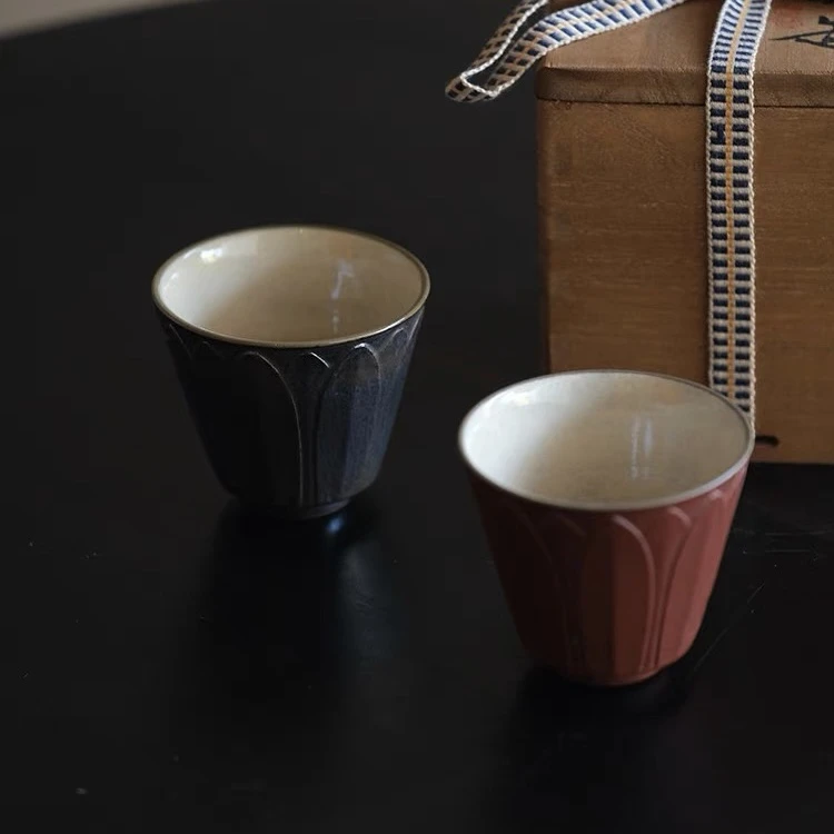 【溪元茶事】莲瓣单杯景德镇手工主人杯复古中式杯70ml （官方直接发