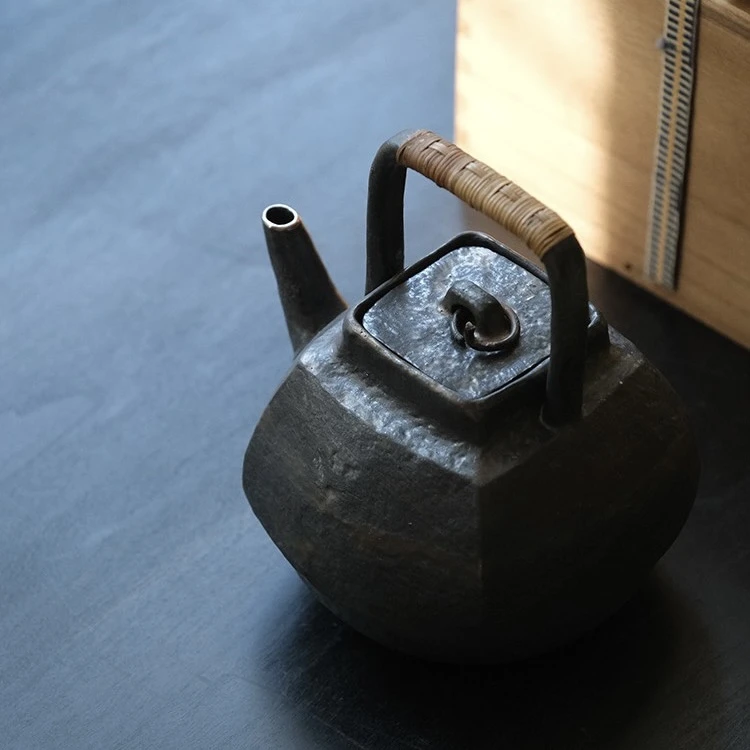 溪元茶事黑陶四方景德镇手工铜口900ml（官方直接发纯手工溪元茶器