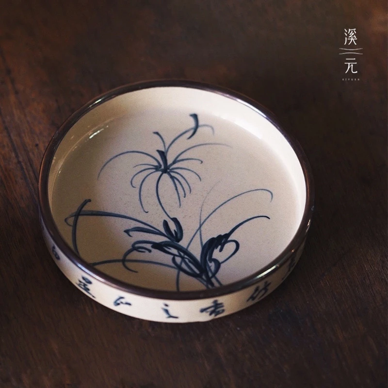 【溪元茶事】景德镇溪元茶事包铜古意青花壶承（子)