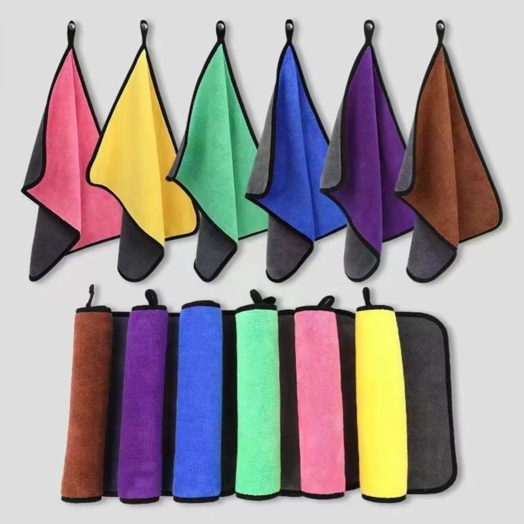 到手8条】超大吸水擦车毛巾包边款