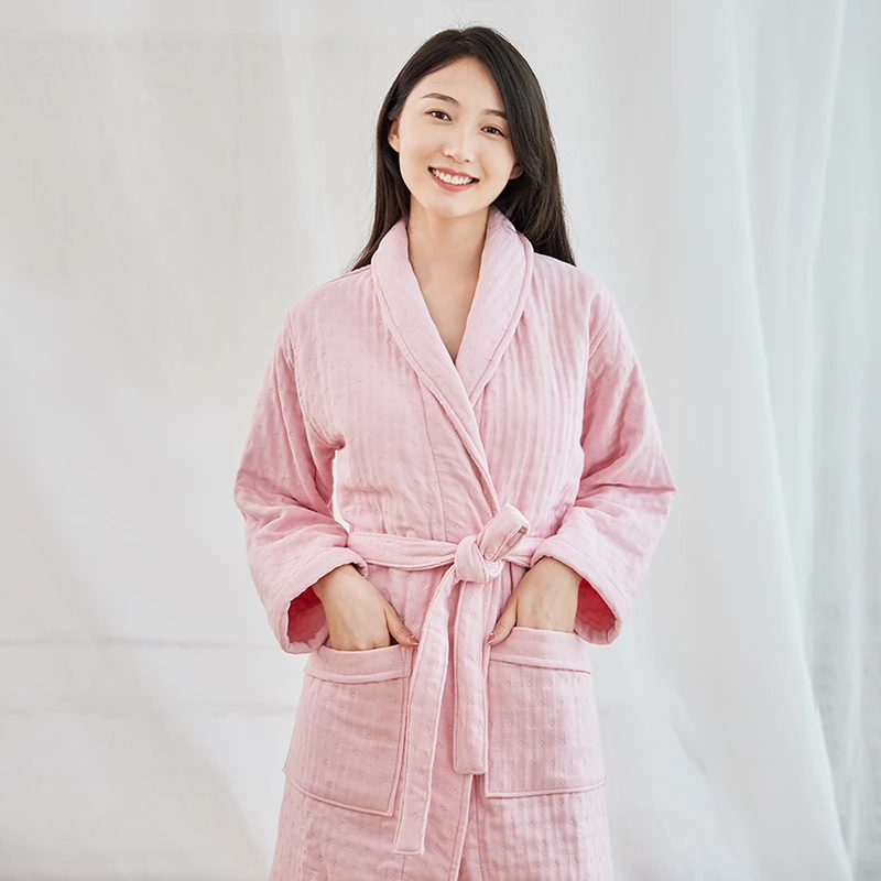 六层纱布浴袍家居服男女士秋冬加厚五星级酒店纯棉吸水速干衣睡袍