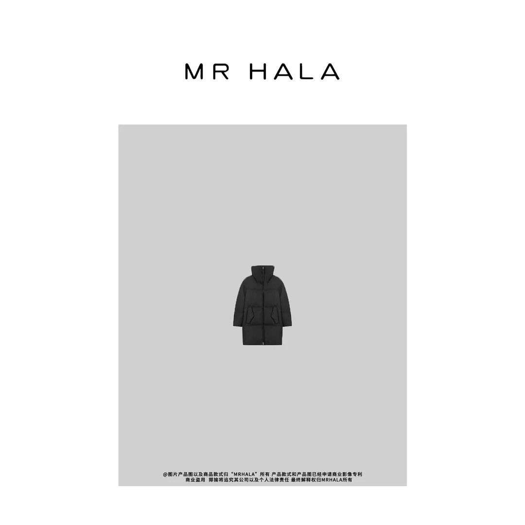 MRHALA/女装推荐 简约长款白鹅绒服女 YW7703