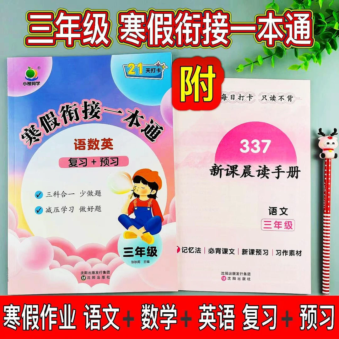 三年级寒假作业语文数学英语全套寒假衔接一本通寒假复习预习训练