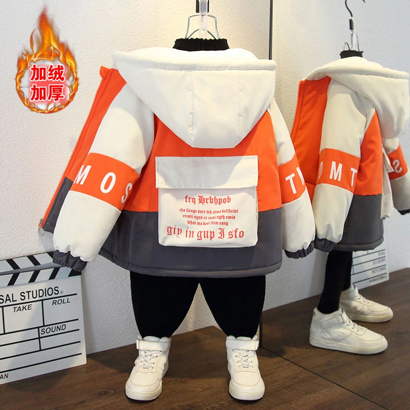 男童派克服外套秋冬2025新款帅气宝宝中小女童加绒加厚棉衣服冬季