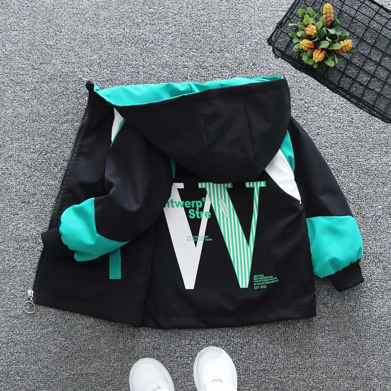 童装男童连帽风衣外套春秋款男孩中大童秋装炸街2025新款夹克衫潮