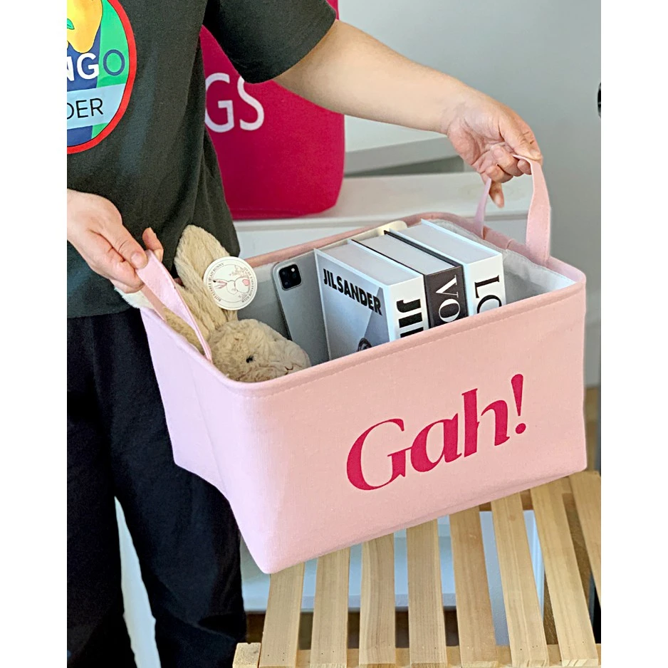 粉色系玩具零食收纳筐桌面杂物收纳布艺衣服折叠收纳篮学生脏衣桶