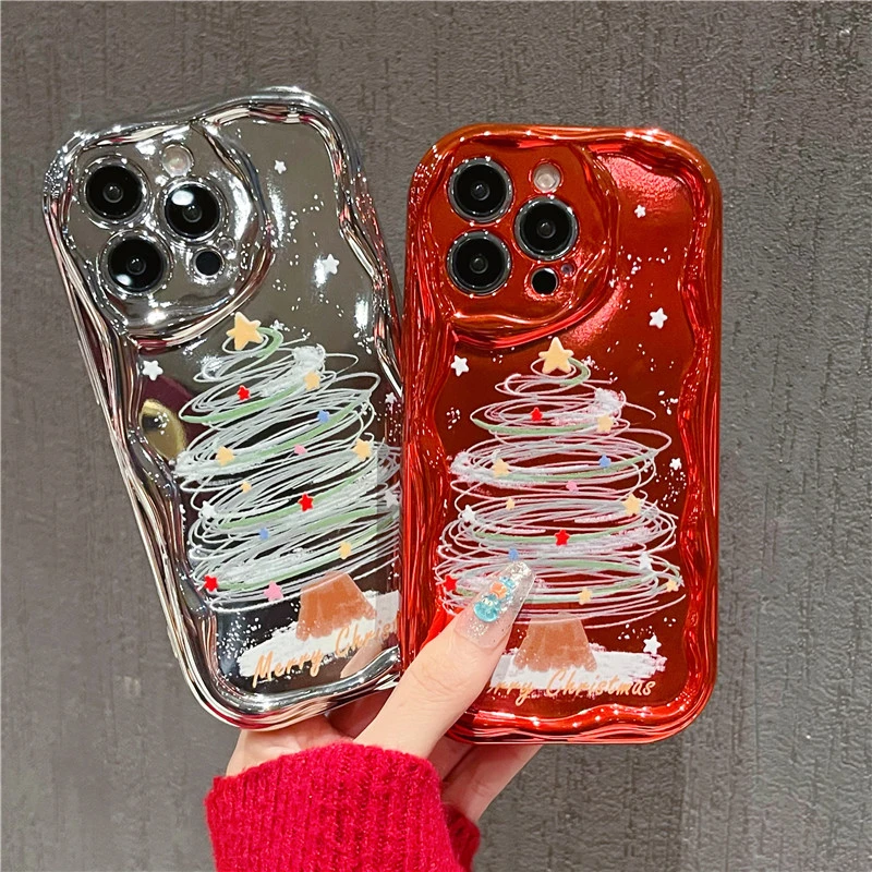 苹果15手机壳圣诞树硅胶华为荣耀oppovivo小米iphone14/13圣诞节