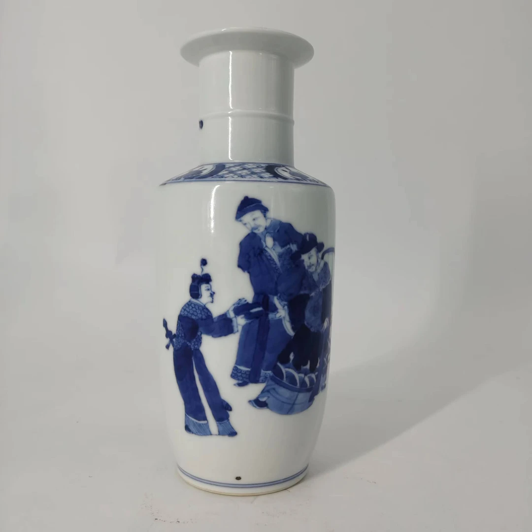 (AC7)AA0901076晚清人物故事题材棒槌瓶 古玩瓷器/古瓷器