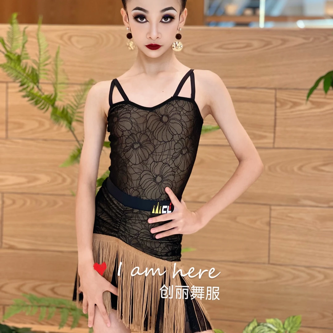 创丽舞服雅馨同款夏款拉丁舞分体练习服