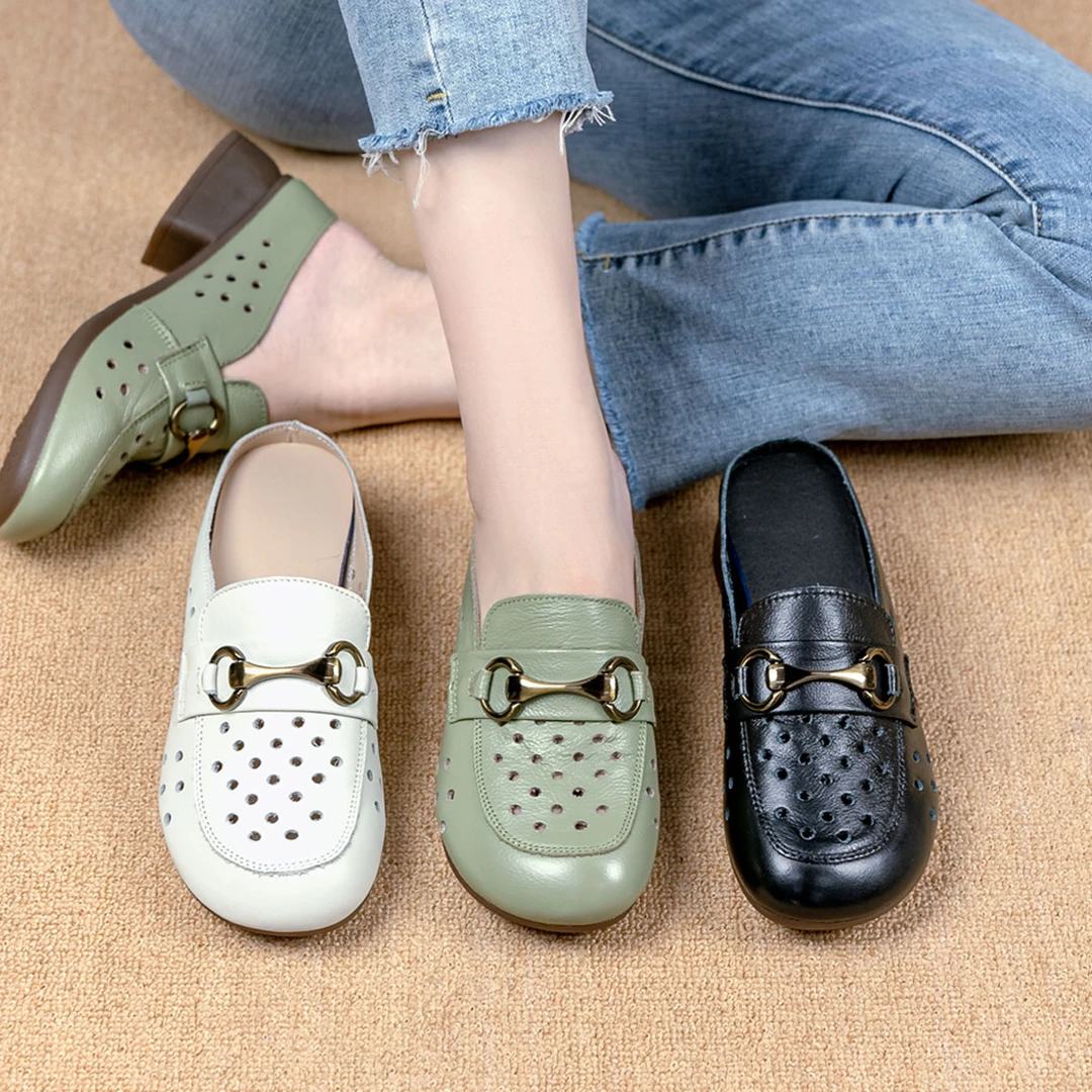 2024夏季休闲百搭时尚女凉鞋舒适透气软底洞洞包头拖鞋 98616