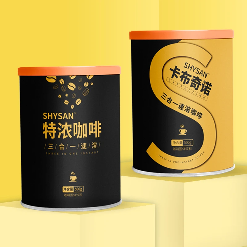 三合一咖啡因速溶咖啡产品醇香奢华卡布奇诺特浓咖啡500g罐装学生
