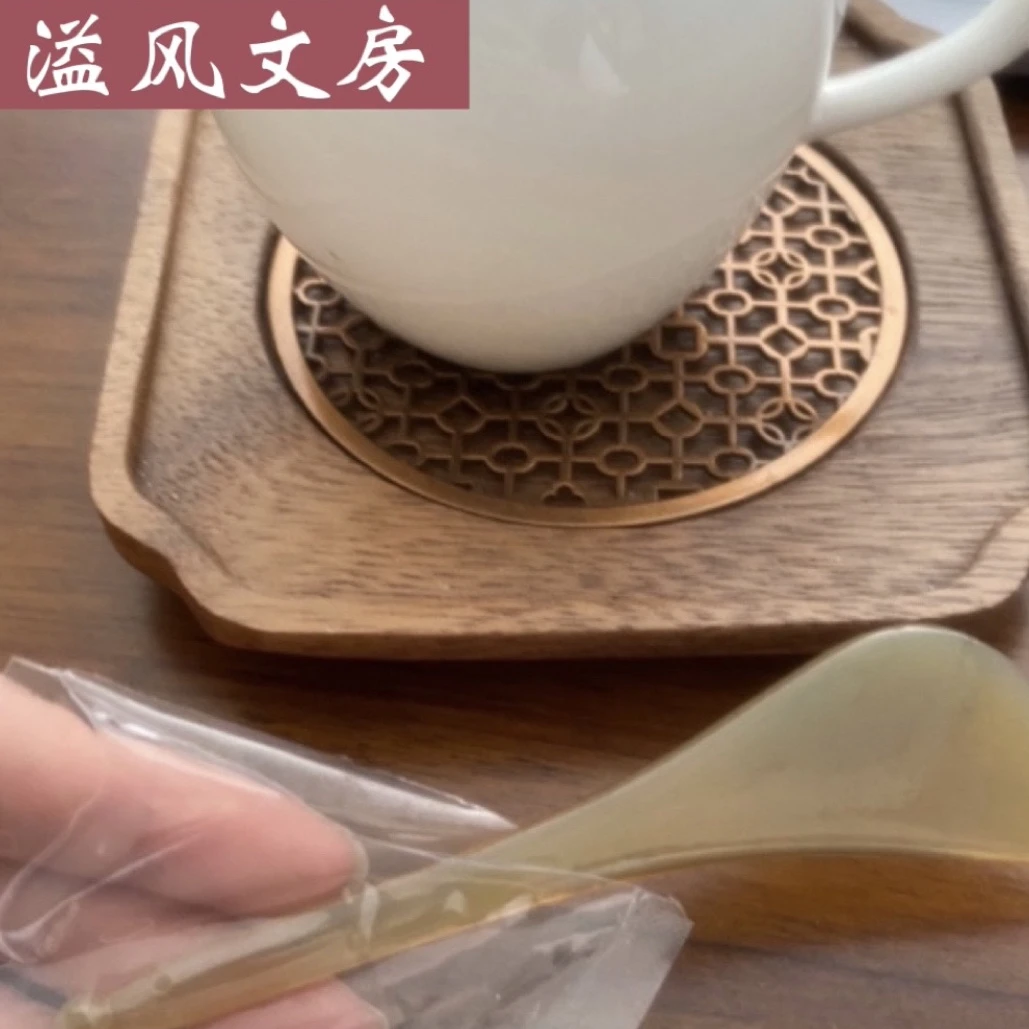 书画印泥搅拌棒牛角刮板印色完整立体刮板可按摩