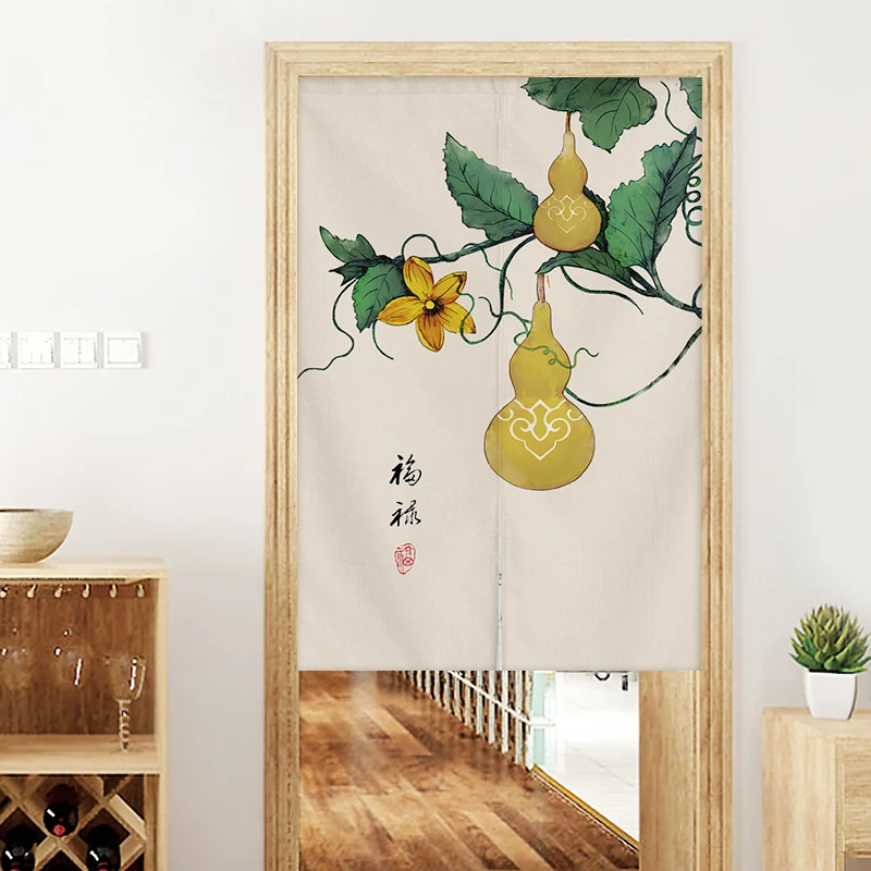 遮挡隔断中式门帘半帘黑色布挡风隔断帘帘子厨房磁吸挡风帘农村