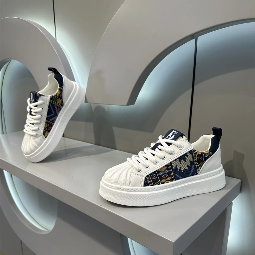 2025夏季新款时尚百搭休闲鞋厚底增高舒适透气轻便男士运动板鞋