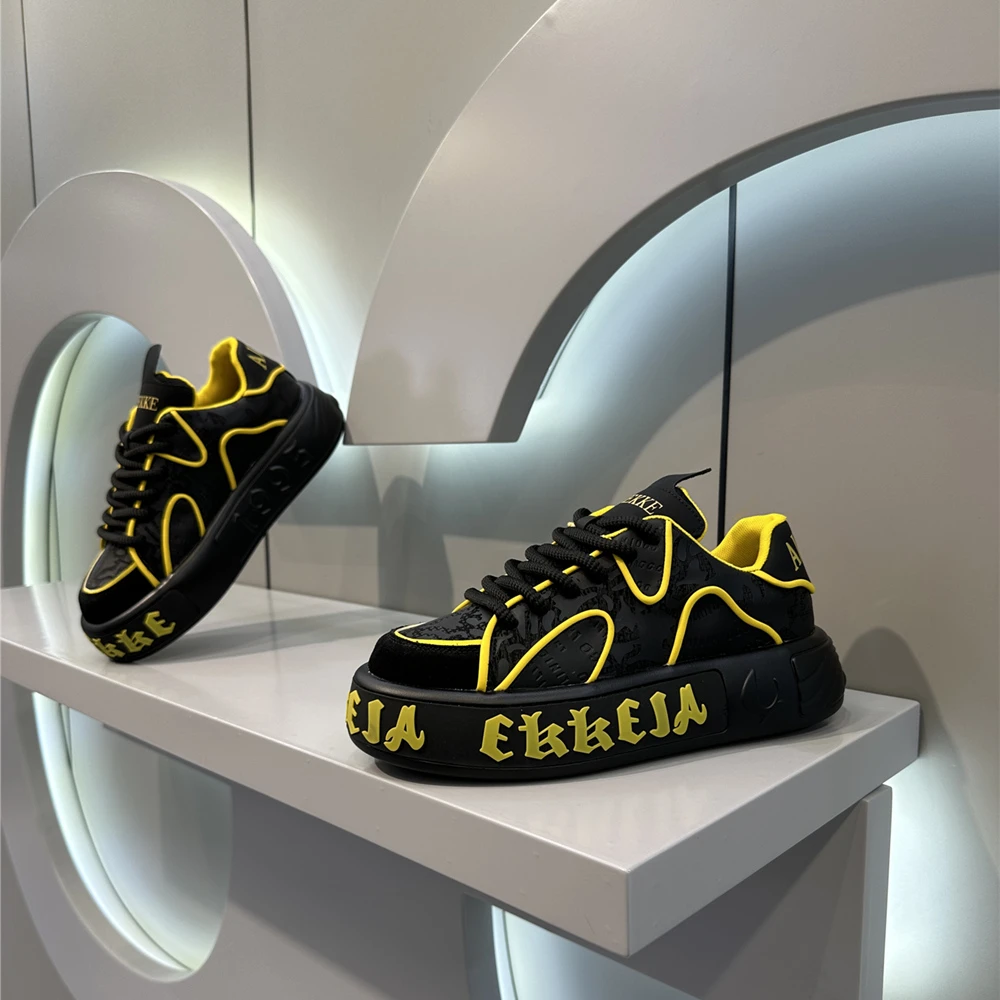 2024秋款男士运动时尚百搭休闲鞋舒适个性厚底增高低帮韩版潮鞋子