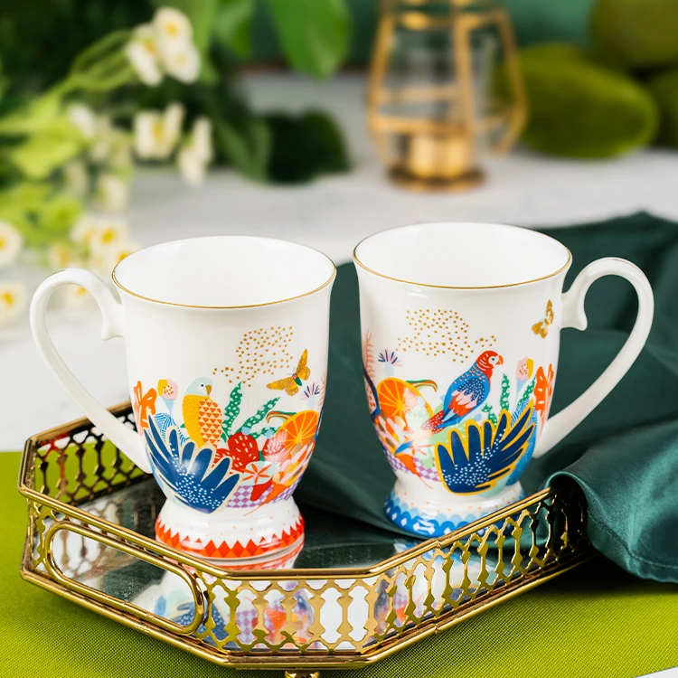 美克美家Rehome【皇室杯-4个装】高档手绘家用咖啡杯茶具情侣马克杯