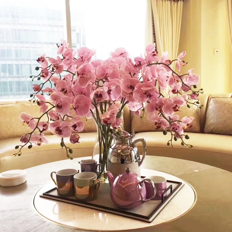 美克美家Rehome【玻璃花器蝴蝶兰】高档轻奢仿真花客厅摆件花艺摆件