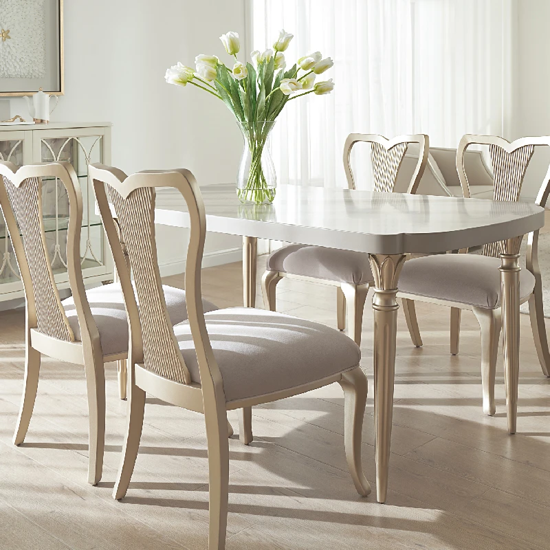 美克美家Rehome星畔巴黎美式轻奢实木长方形家用餐桌餐椅餐厅组合