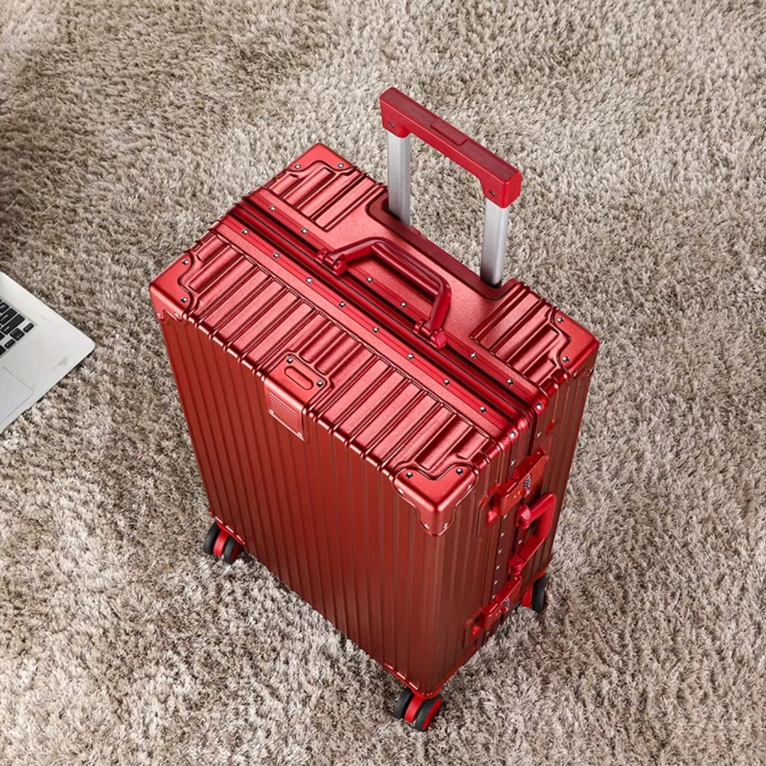 结婚行李箱陪嫁新娘箱红色箱子拉杆箱女皮箱密码嫁妆箱26寸婚礼用