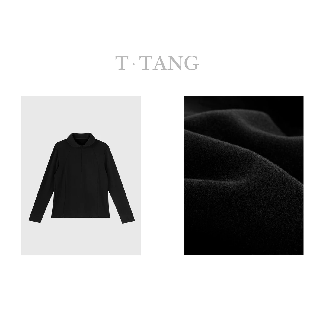 秋冬色拉姆澳绒保暖时尚半拉链修身显瘦女生衬衫【6065】