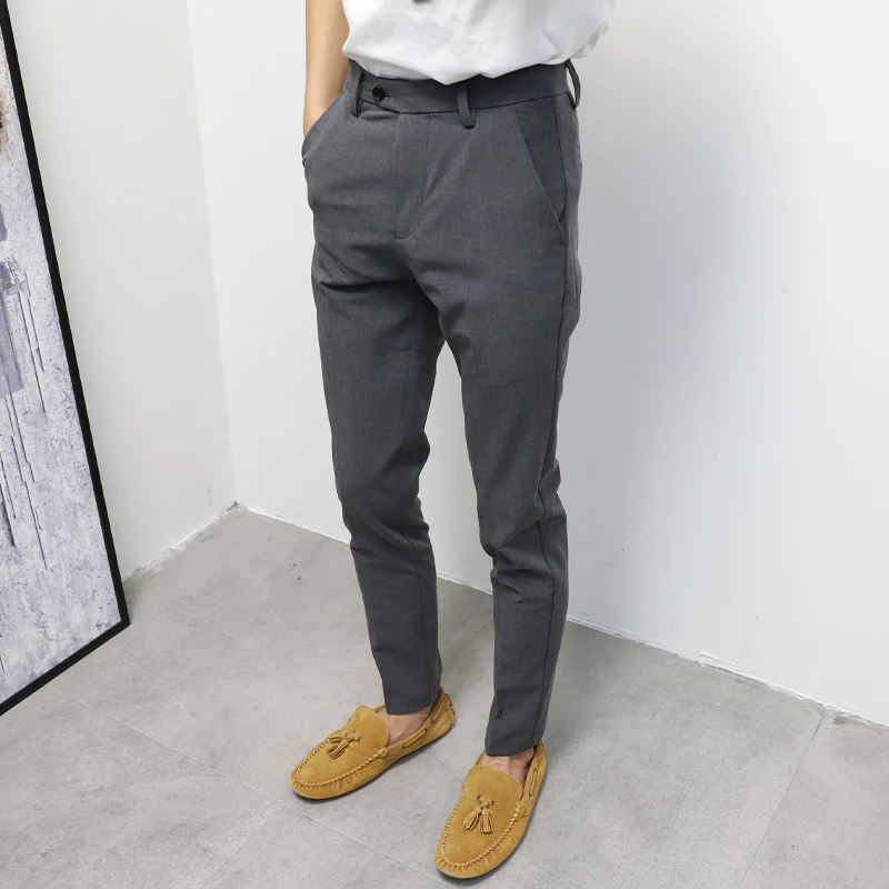 休闲裤男修身小脚2025秋季潮流裤子韩版纯色百搭时尚品质西裤长裤