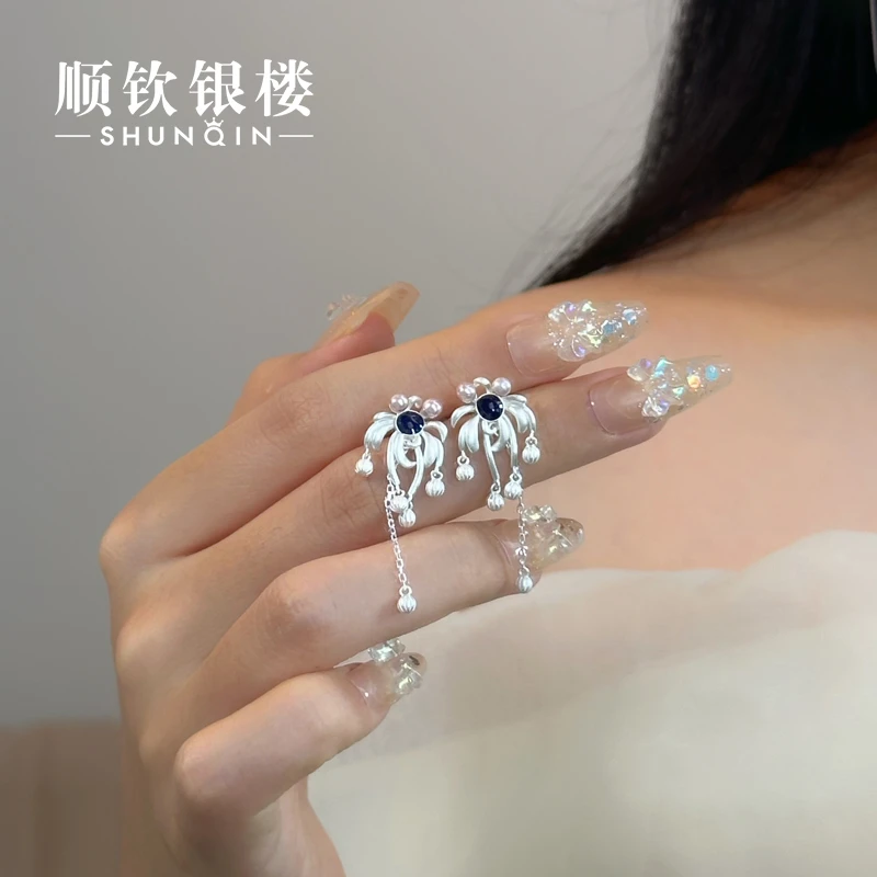 顺钦银楼 足银耳饰 【拂星耳饰】足银999烟花耳钉小众气质轻奢百搭