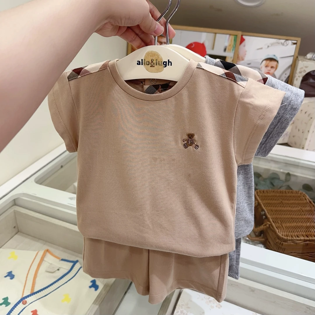 宝贝款：卡通小熊纯色简约套装