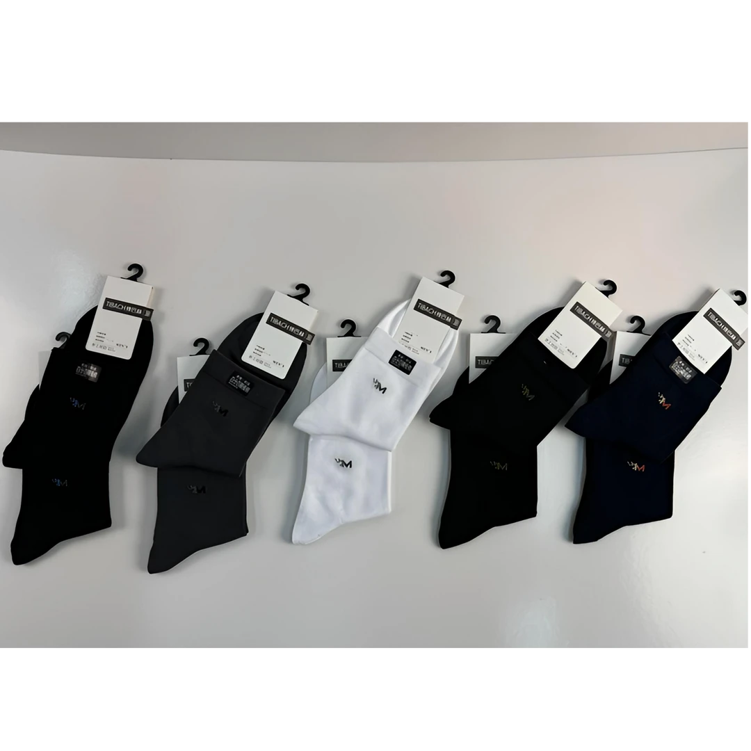 【新粉体验装】精梳棉秋冬男款中筒袜子吸汗透气5双