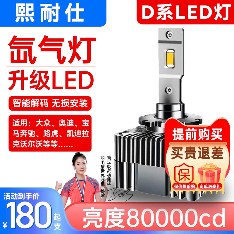 【三号小吕专属】LED大灯70瓦超亮强光灯泡替换原车氙气灯升级专用