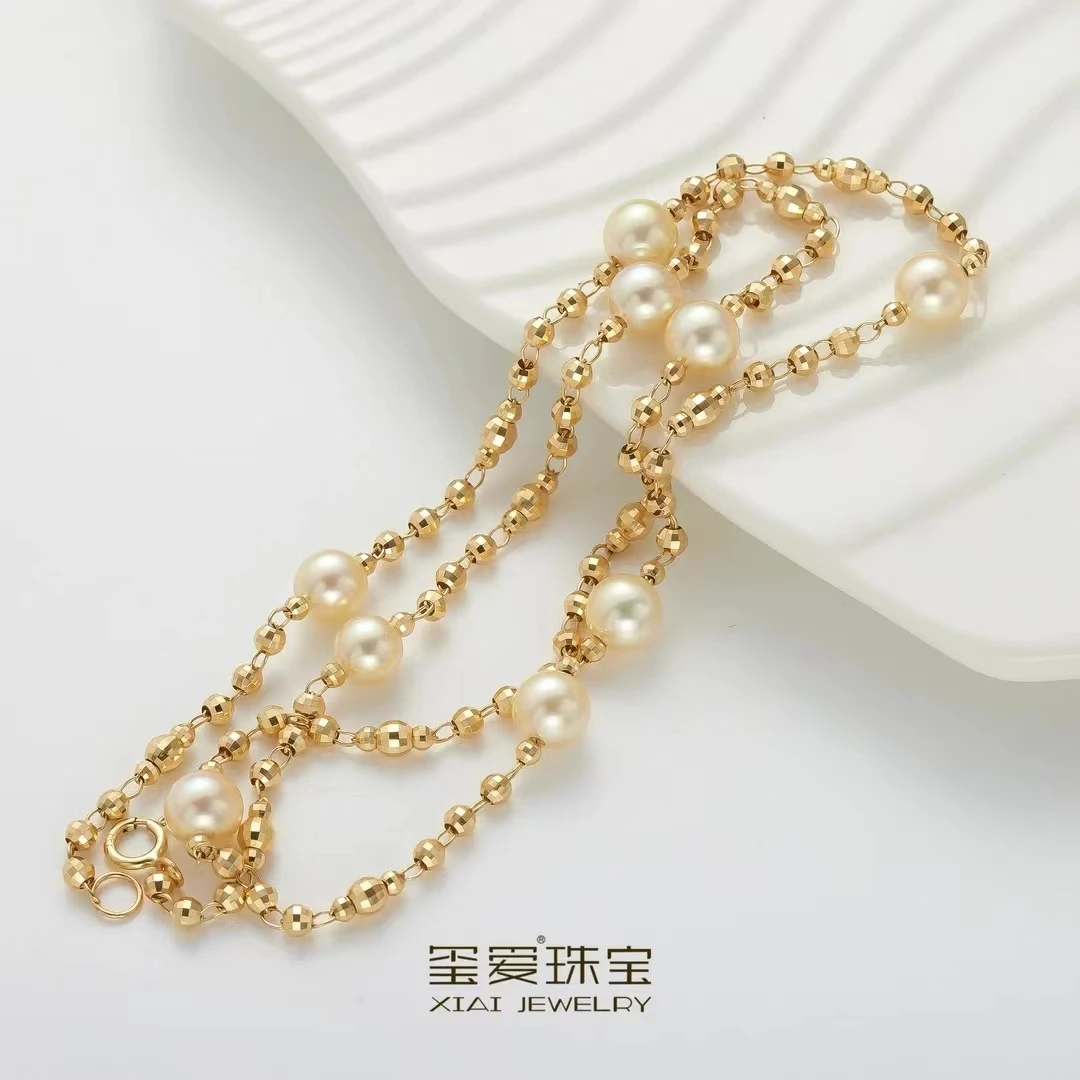 【玺爱门门】MM-16020 海水珍珠 Akoya 羽皇金 时尚 项链 18k 5-6mm