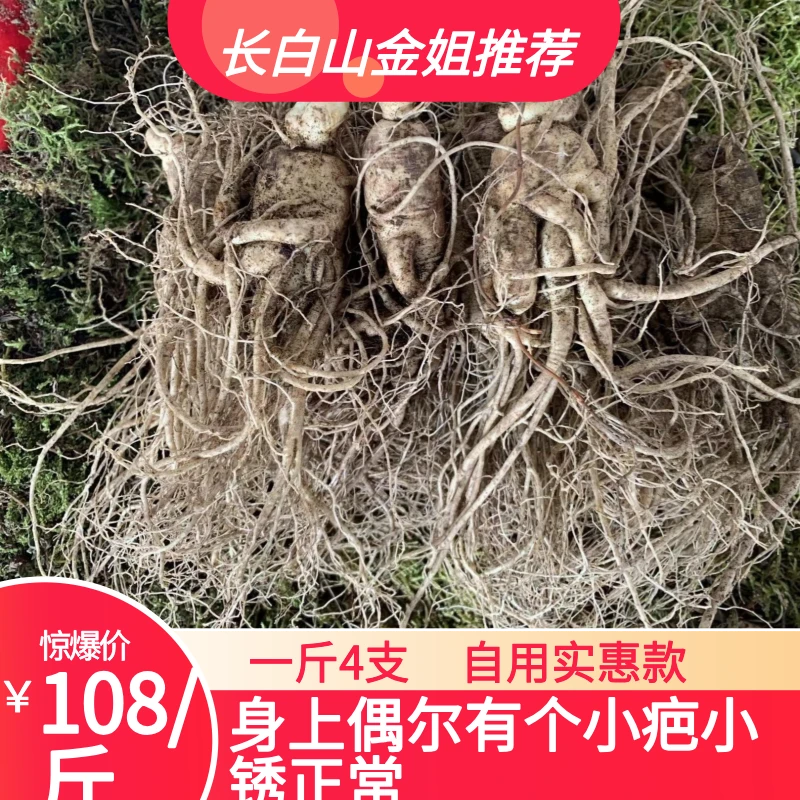 秋冬进补长白山带土原生态新鲜人参