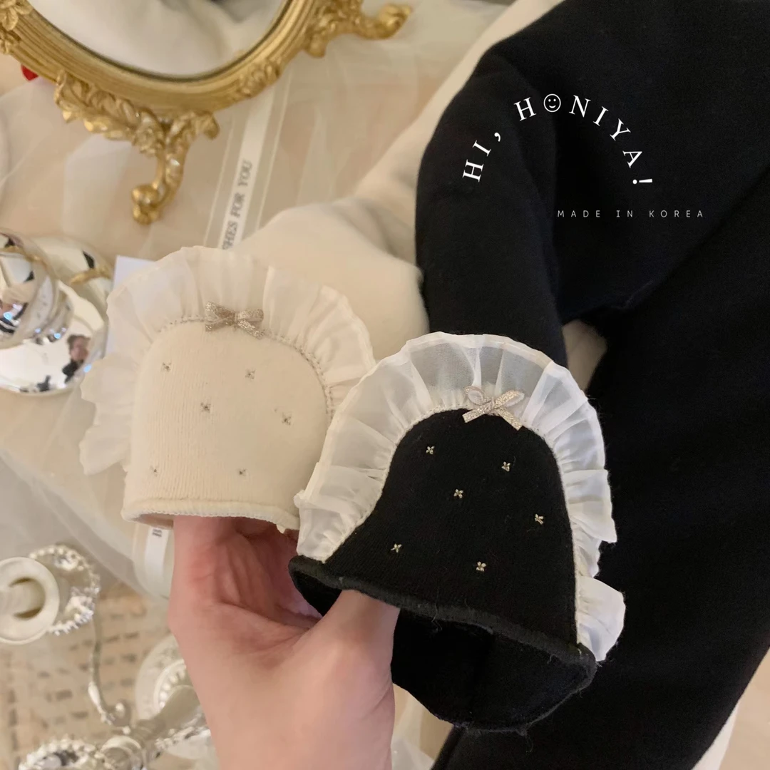 【蚕丝裤】五Hihoniya~2024秋冬儿童蕾丝花边加厚打底裤韩版