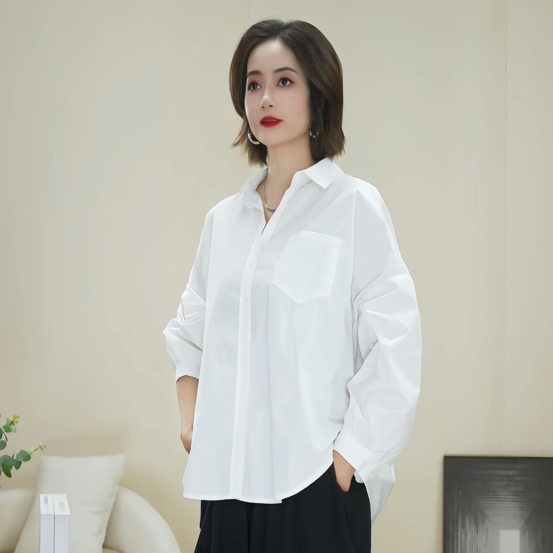 春秋新款衬衫上衣气质休闲百搭长袖宽松衬衣99891