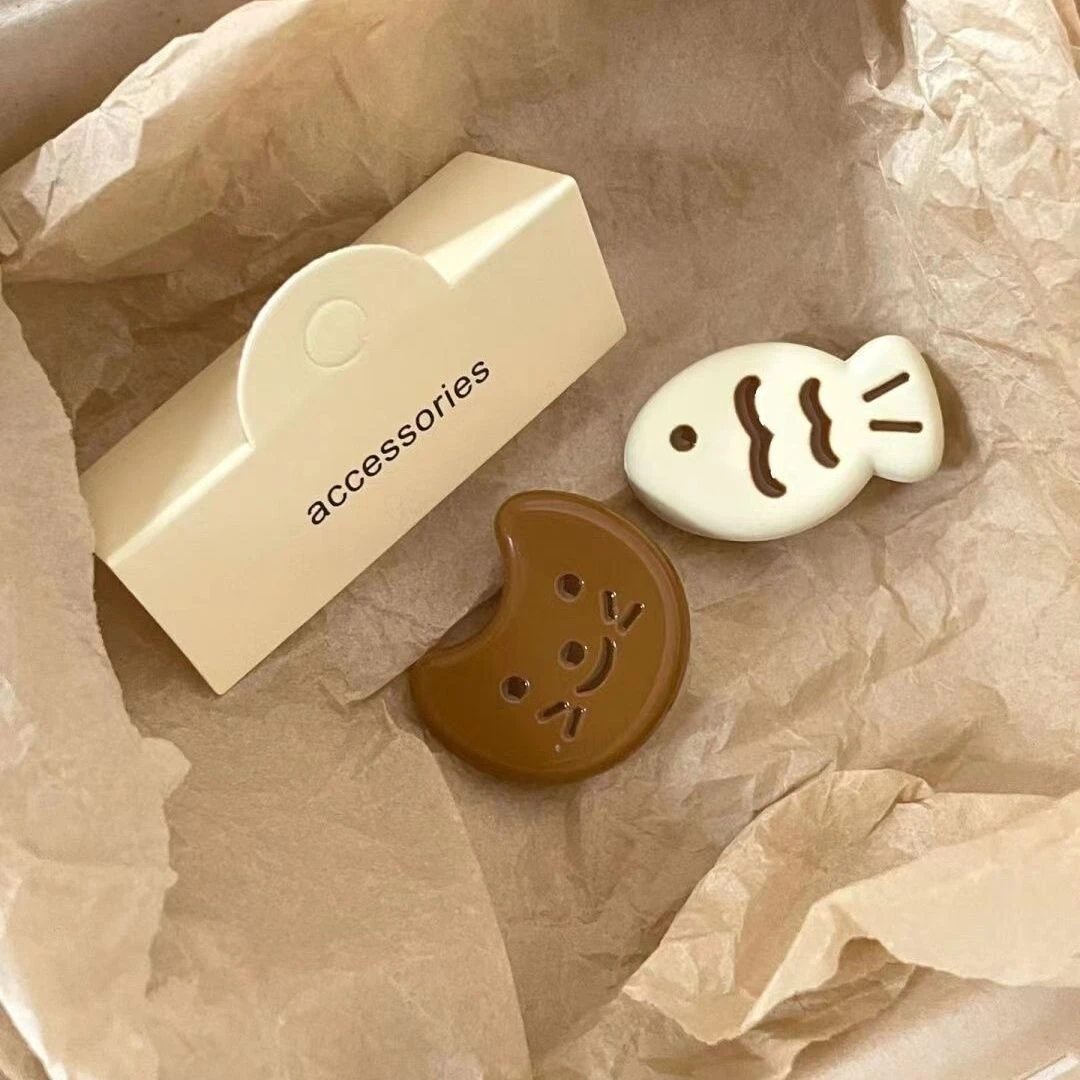 萌系暖色小鱼小猫发夹刘海夹鸭嘴夹简约可爱少女心发卡鸭嘴夹边夹