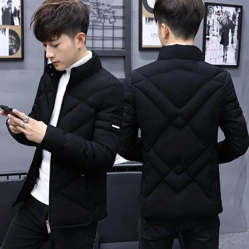BOTY休闲棉衣男冬季保暖外套修身短款立领潮流帅气棉袄男薄款棉服