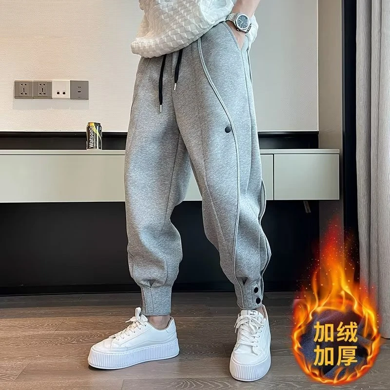 【小扬哥推荐】百搭加厚特大码300斤秋冬季高腰工装运动长裤男宽