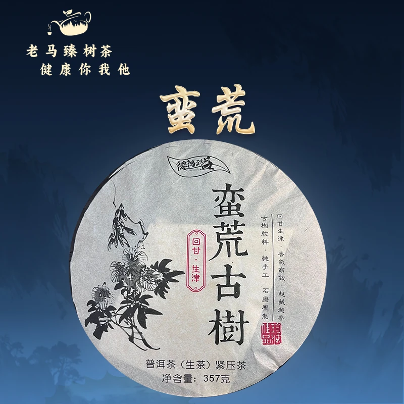 老马臻树 2022年蛮荒森林古树 古树茶 357g透亮