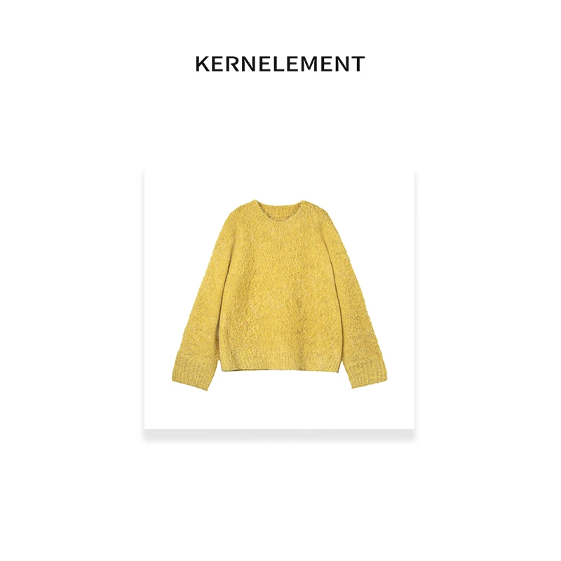 KE「毛茸茸」复古圈圈绒亲肤软糯显白针织上衣DM155