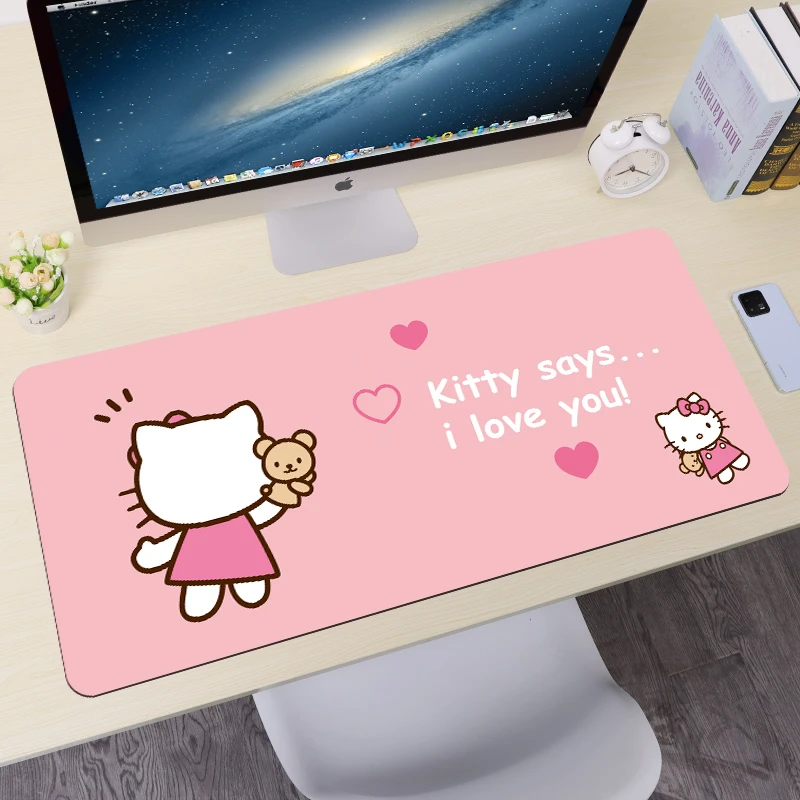 鼠标垫护腕超大号女生卡通可爱HelloKitty键盘垫办公电脑桌垫锁边
