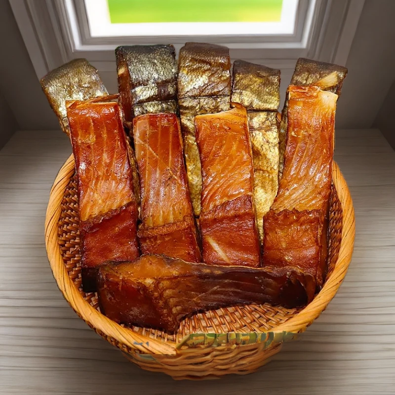 腊涟鱼块湖南特色土特产干货烟熏鲢鱼块干农家风味柴火腊鱼年货