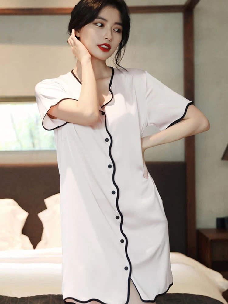 夏天冰丝睡裙一套【离开失效】