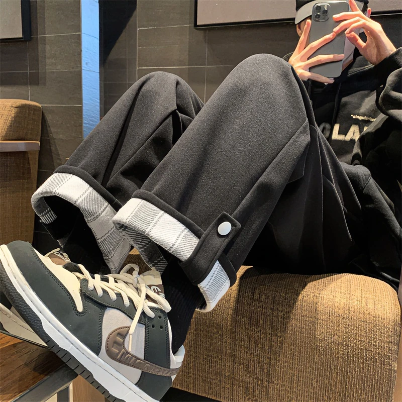 【小扬哥推荐】秋冬新款加厚阔腿裤港风学生运动宽松大码休闲潮牌